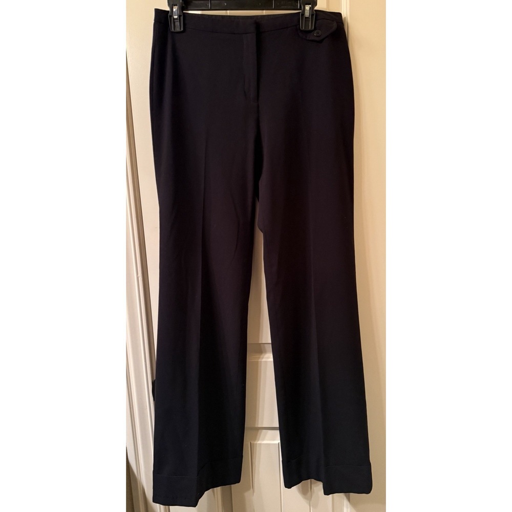 Vtg Y2K Express Black Stretch Wide Leg Pants 7/8L Office Siren Trousers